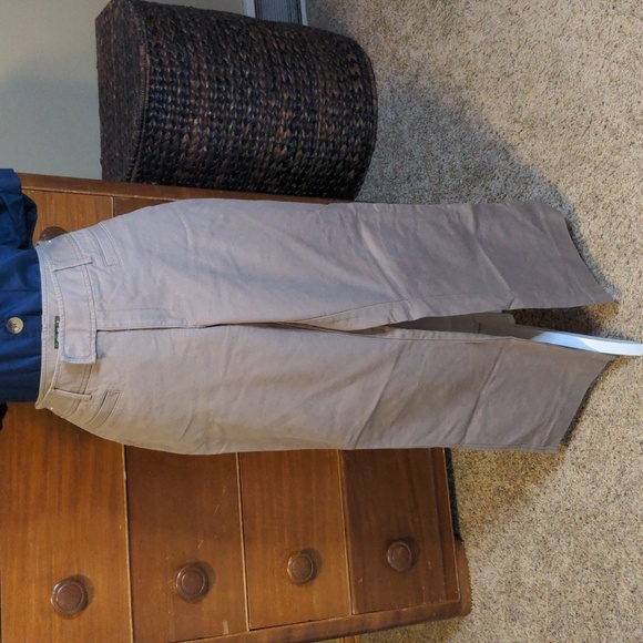 EDDIE BAUER BLAKELY FIT KHAKI TAN WIDE CUFF mid-rise pants SZ 14 - Picture 1 of 10